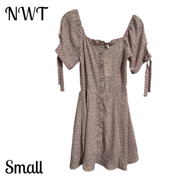 Sienna Sky Dresses & Skirts - NWT Floral Button-Down Dress with Tie Sleeves SMALL #CL